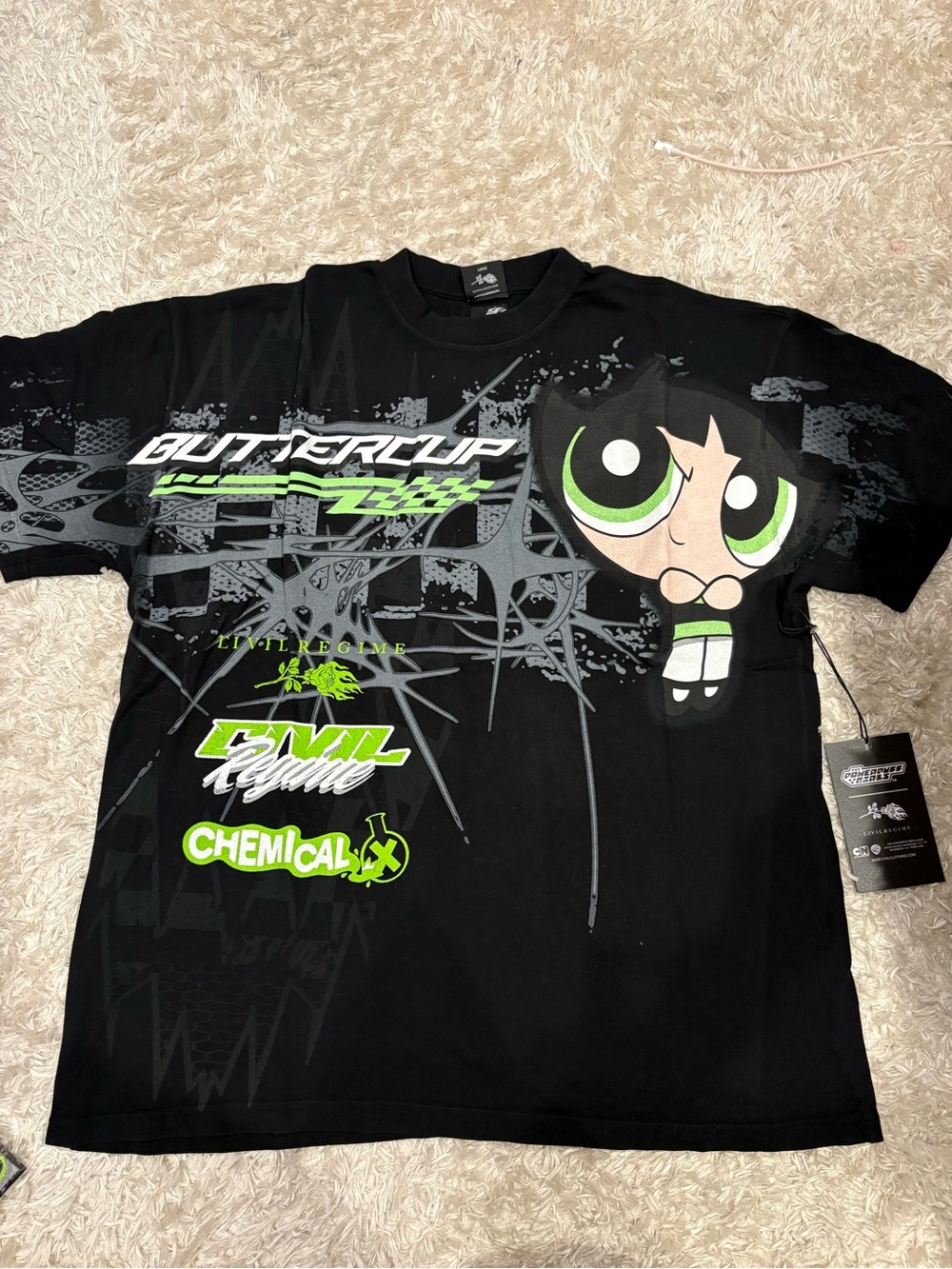 Civil Regime Buttercup ‘Not a Princess’ Graphic Short Sleeve Tee Black Green